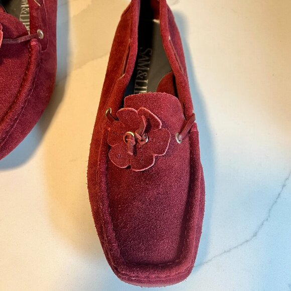 Sam & Libby Red Suede Loafers Size 7.5 - Picture 8 of 13